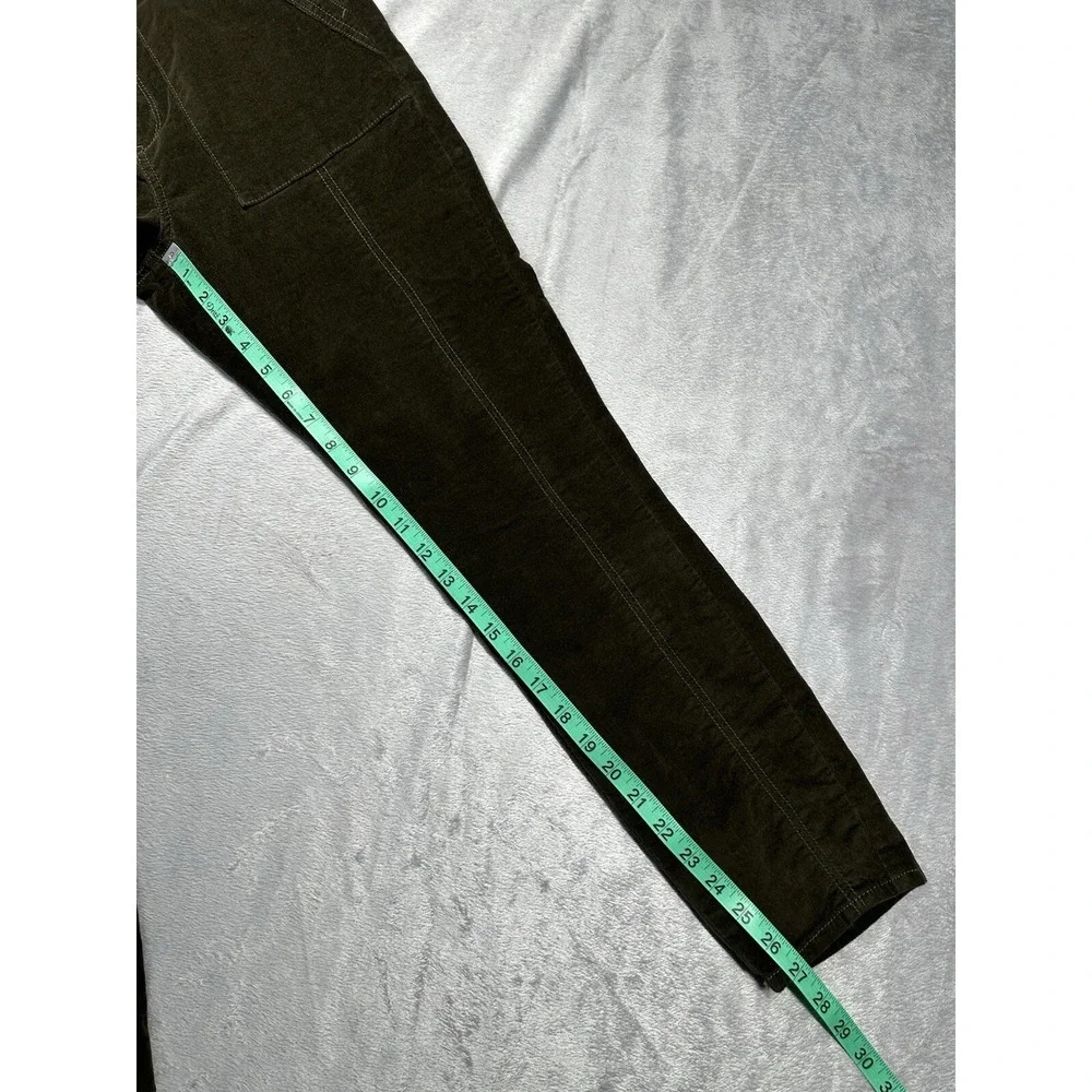 Anthropologie Corduroy Pants Womens 30x27 Green Skinny Mid Rise Preppy Boho